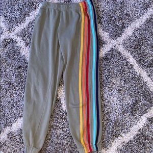 Rainbow striped sweatpants